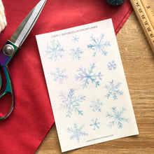 Load image into Gallery viewer, WATERCOLOR SNOWFLAKES Transparent Sticker Sheet
