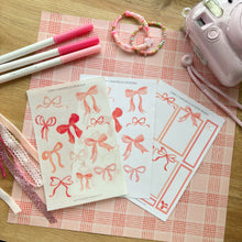 Load image into Gallery viewer, WATERCOLOR BOWS Transparent or White Sticker Sheet