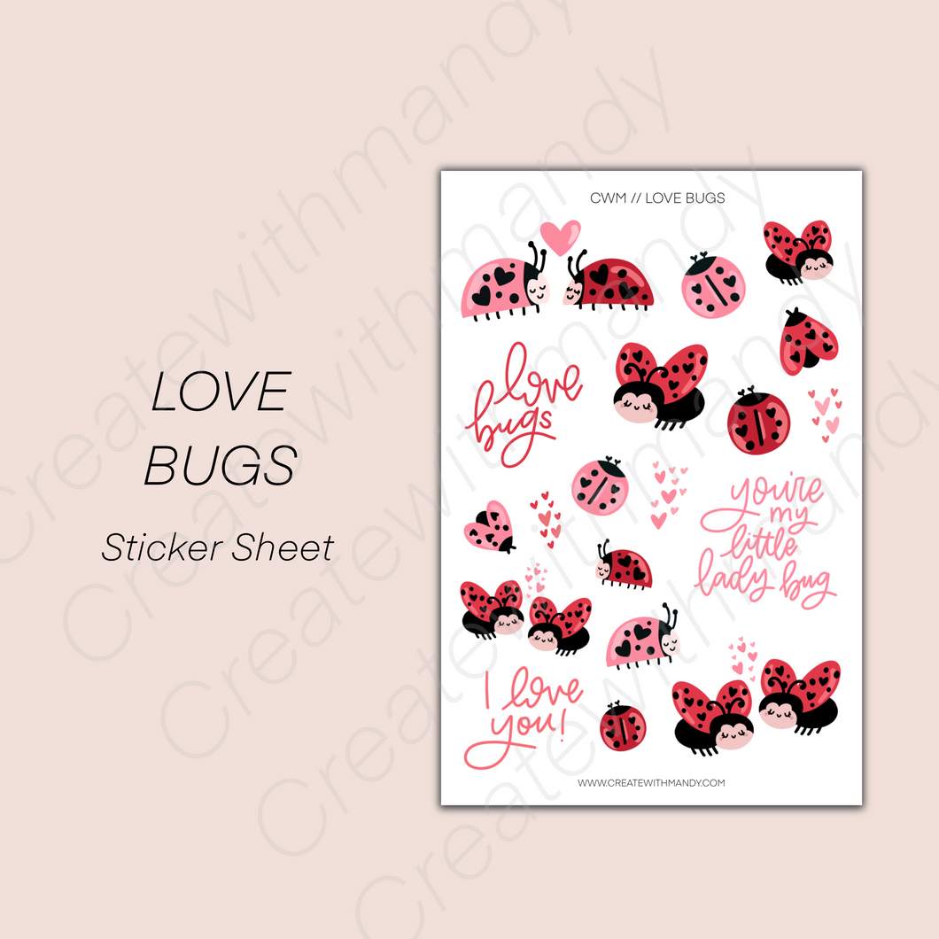 LOVE BUGS Sticker Sheet