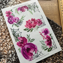 Load image into Gallery viewer, COBWEB FLORALS Transparent Sticker Sheet