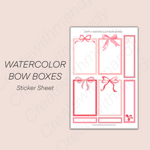 Load image into Gallery viewer, WATERCOLOR BOW BOXES Sticker Sheet