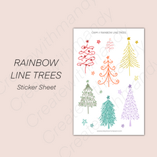 Load image into Gallery viewer, RAINBOW LINE TREES Sticker Sheet
