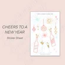 Load image into Gallery viewer, CHEERS TO A NEW YEAR Sticker Sheet
