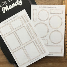 Load image into Gallery viewer, BOOK PAGE BOXES SET Sticker Sheets