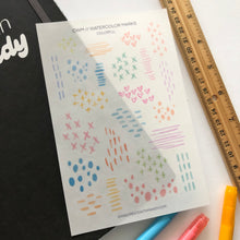 Load image into Gallery viewer, WATERCOLOR MARKS Transparent Sticker Sheets