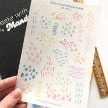 Load image into Gallery viewer, WATERCOLOR MARKS Transparent Sticker Sheets