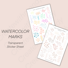 Load image into Gallery viewer, WATERCOLOR MARKS Transparent Sticker Sheets