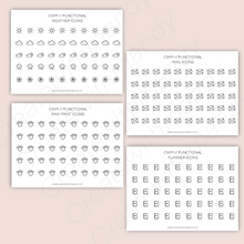 Load image into Gallery viewer, FUNCTIONAL ICONS Transparent Mini Sticker Sheets
