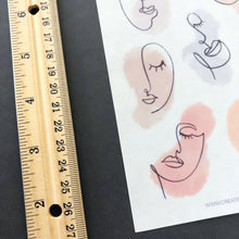 Load image into Gallery viewer, LINE ART FACES Transparent Sticker Sheet