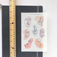 Load image into Gallery viewer, LINE ART FACES Transparent Sticker Sheet