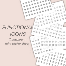 Load image into Gallery viewer, FUNCTIONAL ICONS Transparent Mini Sticker Sheets
