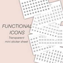 Load image into Gallery viewer, FUNCTIONAL ICONS Transparent Mini Sticker Sheets
