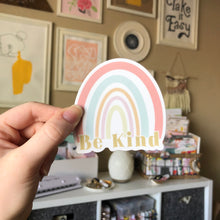 Load image into Gallery viewer, BE KIND RAINBOW Waterproof Die Cut Sticker