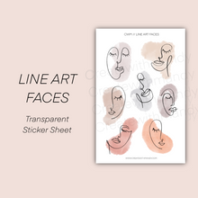 Load image into Gallery viewer, LINE ART FACES Transparent Sticker Sheet
