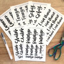 Load image into Gallery viewer, CUSTOM NAME Transparent Sticker Sheets