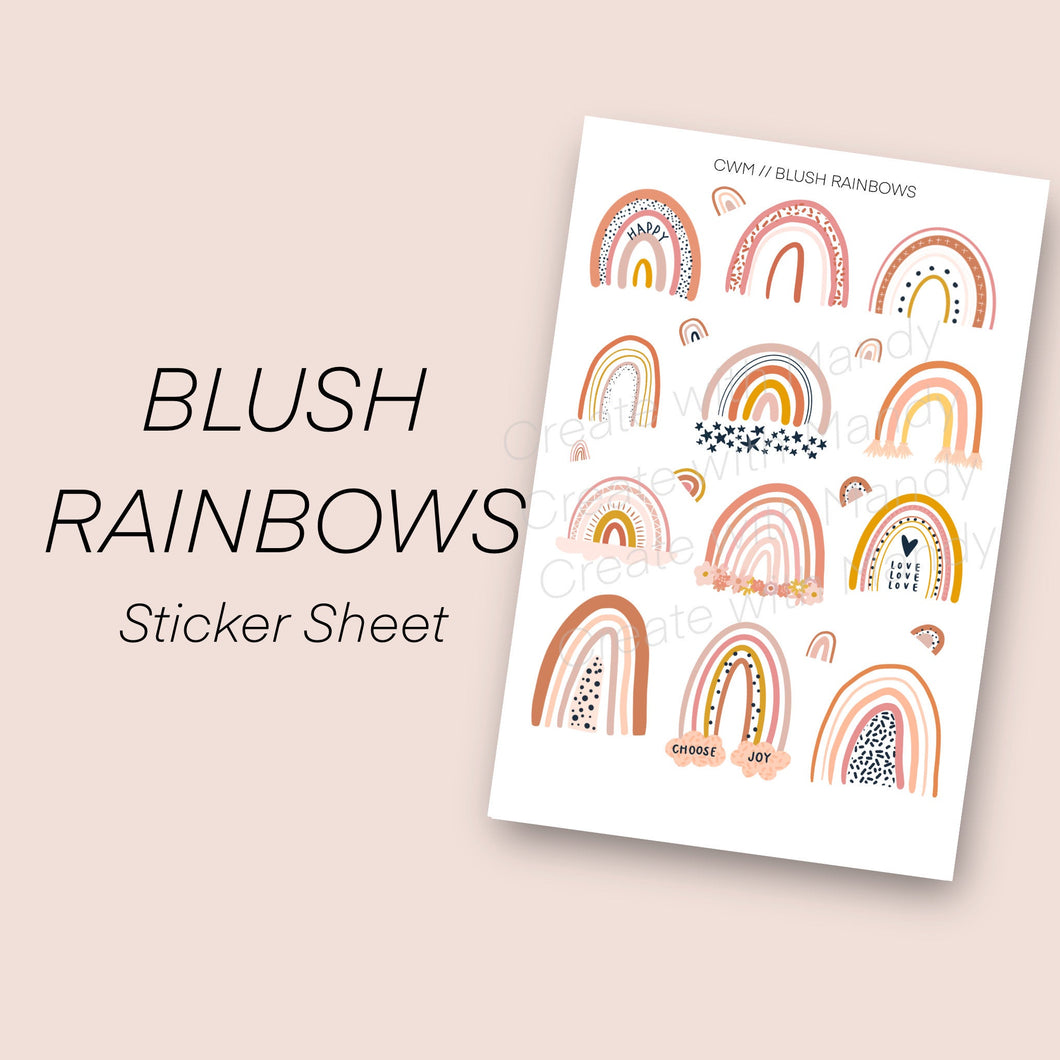 BLUSH RAINBOWS Sticker Sheet