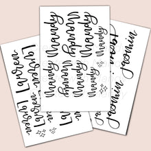 Load image into Gallery viewer, CUSTOM NAME Transparent Sticker Sheets