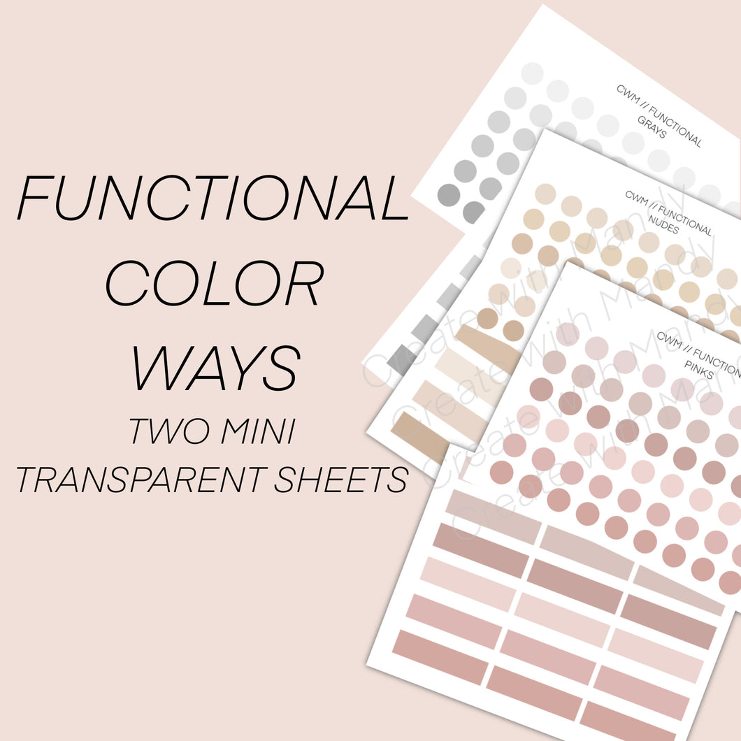 FUNCTIONAL Color Way Sticker Sheets