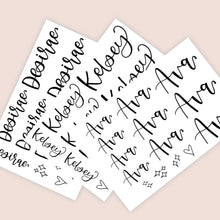Load image into Gallery viewer, CUSTOM NAME Transparent Sticker Sheets