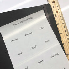Load image into Gallery viewer, MONTHLY TABS Transparent Sticker Sheet