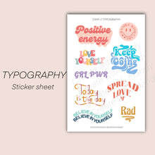 Load image into Gallery viewer, TYPOGRAPHY Sticker Sheet