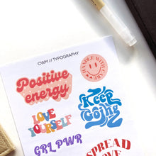 Load image into Gallery viewer, TYPOGRAPHY Sticker Sheet