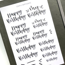 Load image into Gallery viewer, BIRTHDAYS Sticker Sheet