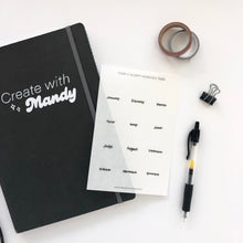 Load image into Gallery viewer, SCRIPT MONTHLY TABS Sticker Sheet