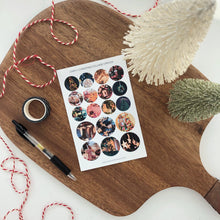 Load image into Gallery viewer, CHRISTMAS COLLAGE CIRCLES Sticker Sheet