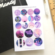 Load image into Gallery viewer, LAVENDER COLLAGE CIRCLES Sticker Sheet
