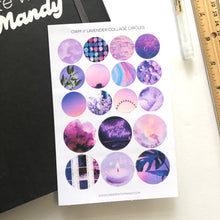 Load image into Gallery viewer, LAVENDER COLLAGE CIRCLES Sticker Sheet