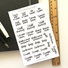 Load image into Gallery viewer, MINI SCHOOL WORDS Sticker Sheet