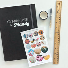 Load image into Gallery viewer, FLORAL COLLAGE CIRCLES Sticker Sheet