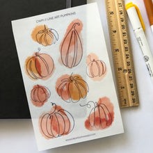 Load image into Gallery viewer, LINE ART PUMPKINS Transparent Sticker Sheet