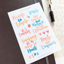 Load image into Gallery viewer, #1 TEACHER Sticker Sheet