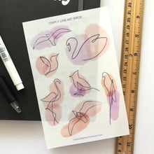 Load image into Gallery viewer, LINE ART BIRDS Sticker Sheets