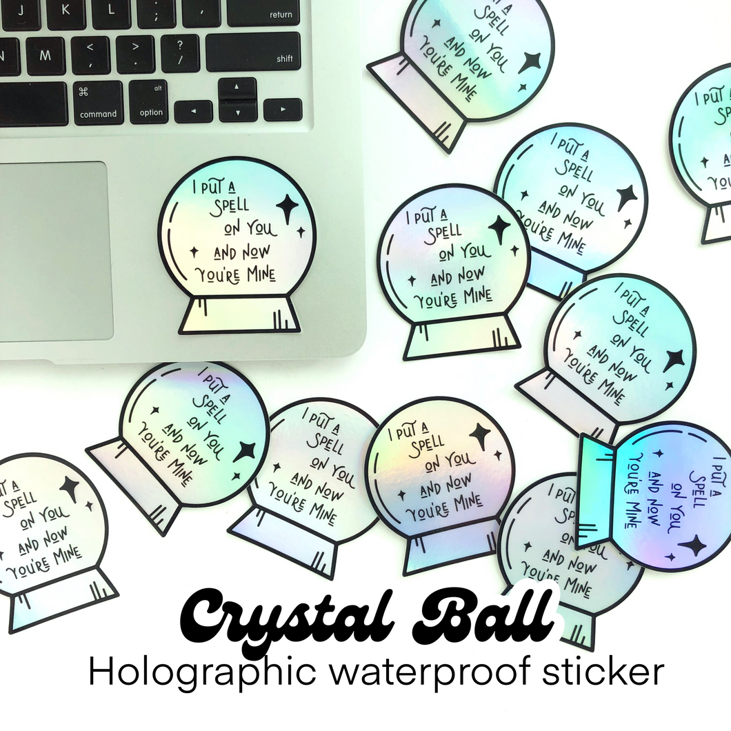 CRYSTAL BALL Holographic Waterproof Die Cut Sticker