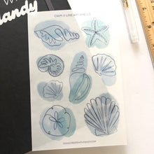 Load image into Gallery viewer, LINE ART SHELLS Transparent Sticker Sheet