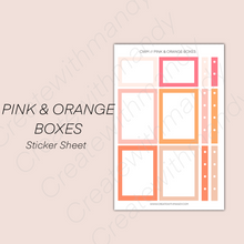 Load image into Gallery viewer, PINK & ORANGE BOXES Sticker Sheet