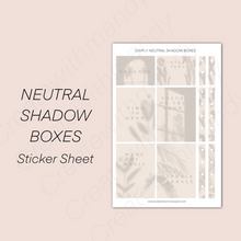 Load image into Gallery viewer, NEUTRAL SHADOW BOXES Sticker Sheet
