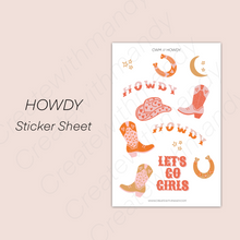 Load image into Gallery viewer, HOWDY Sticker Sheet
