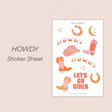 Load image into Gallery viewer, HOWDY Sticker Sheet