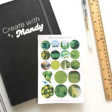Load image into Gallery viewer, LIME COLLAGE CIRCLES Sticker Sheet