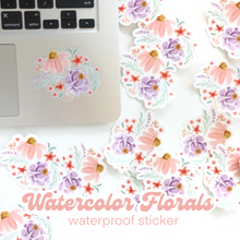 Load image into Gallery viewer, WATERCOLOR FLORALS Clear Waterproof Die Cut Sticker
