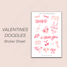 Load image into Gallery viewer, VALENTINES DOODLES Sticker Sheet