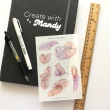 Load image into Gallery viewer, LINE ART BIRDS Sticker Sheets