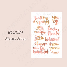 Load image into Gallery viewer, BLOOM Sticker Sheet