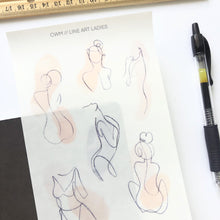 Load image into Gallery viewer, LINE ART LADIES Sticker Sheet