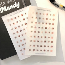Load image into Gallery viewer, WATERCOLOR DATES Sticker Sheet
