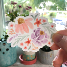 Load image into Gallery viewer, WATERCOLOR FLORALS Clear Waterproof Die Cut Sticker